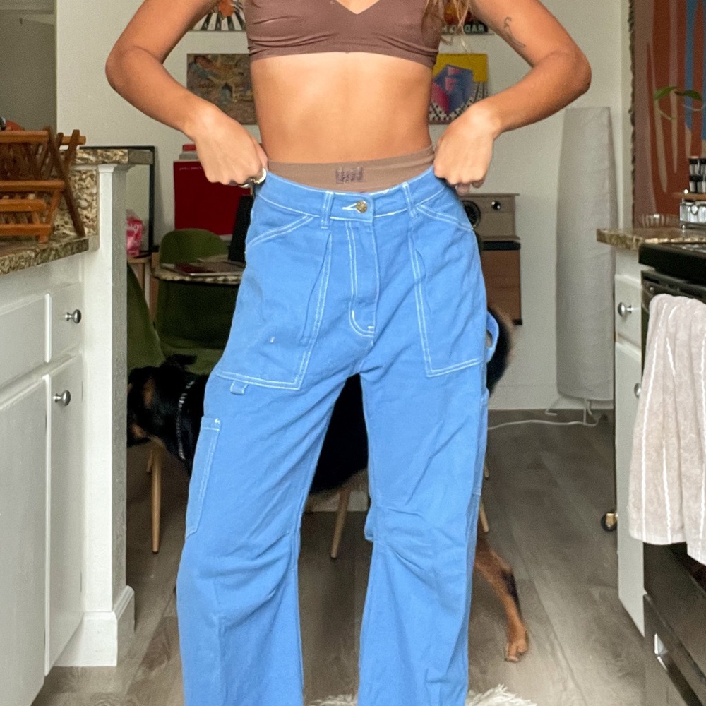 Princess Polly Lioness Blue Cargo Pants